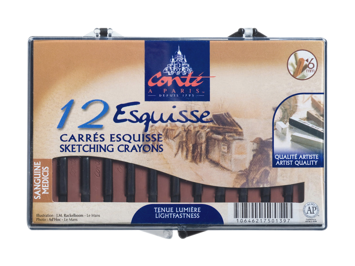 Conte A Paris Carre Crayon Sketch Medicis Sanguine 12 Set