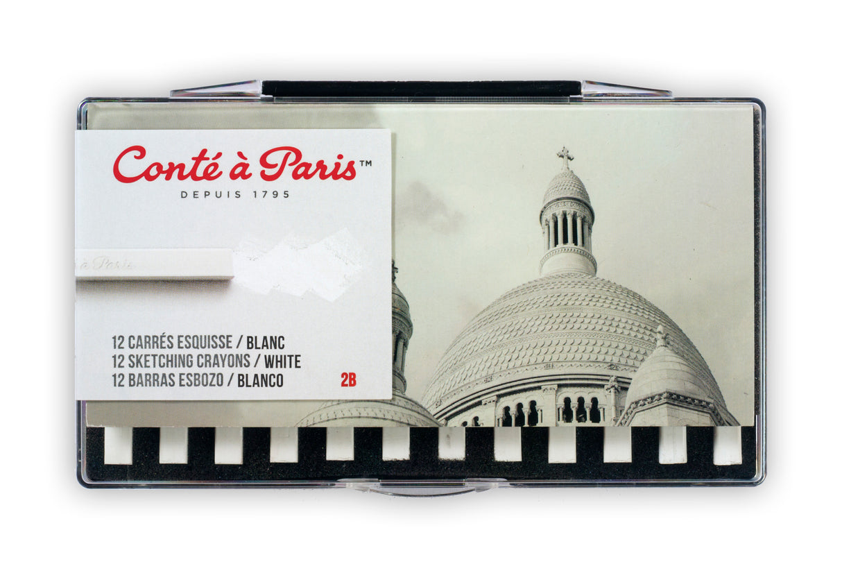 Conte A Paris Carre Crayon Sketch White 2B 12 Set