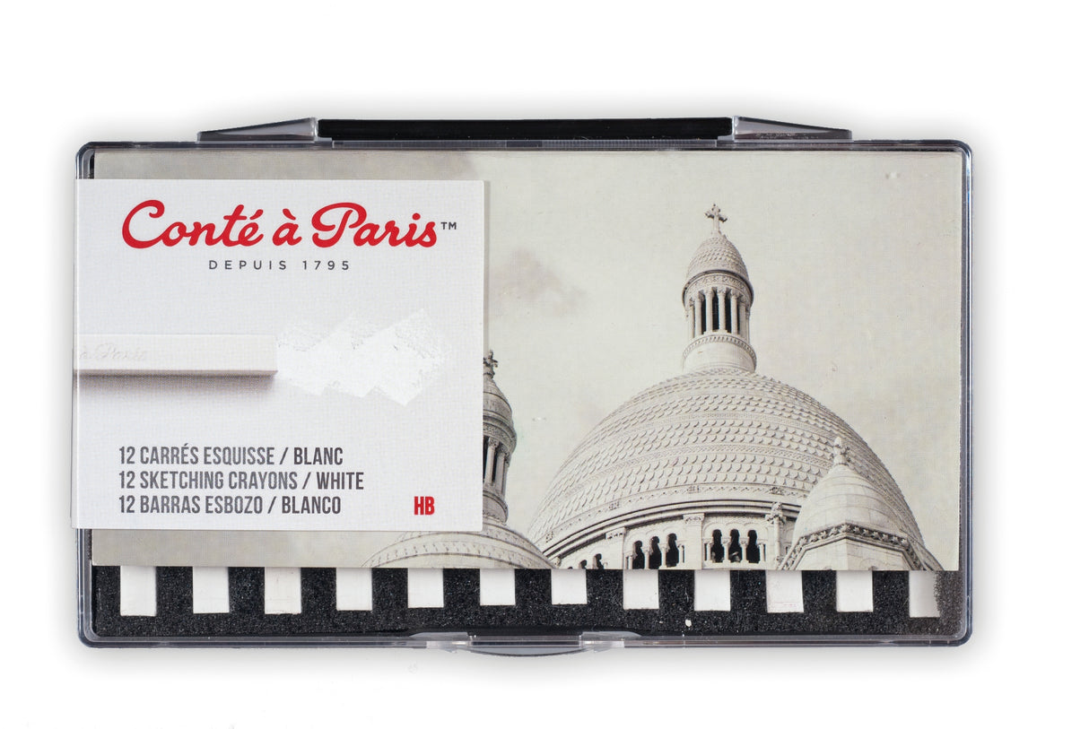 Conte A Paris Carre Crayon Sketch White HB 12 Set