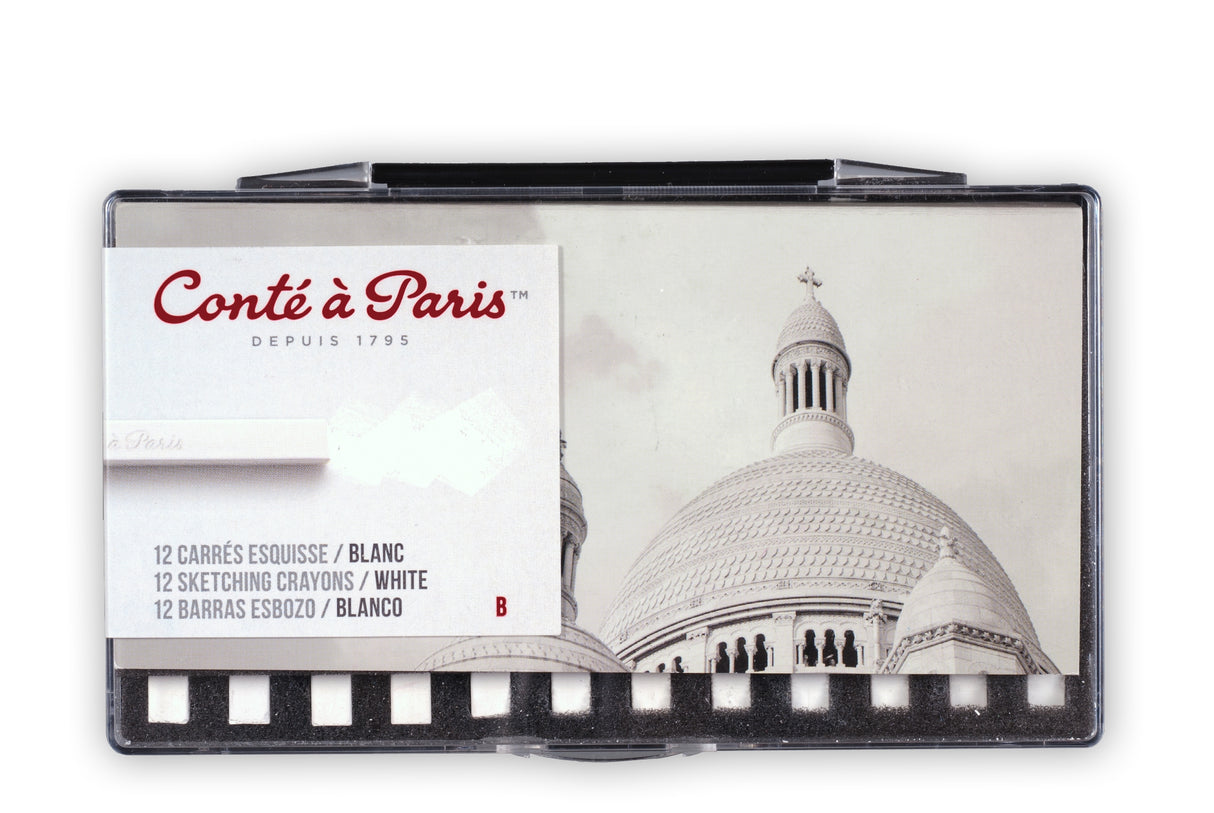 Conte A Paris Carre Crayon Sketch White B 12 Set