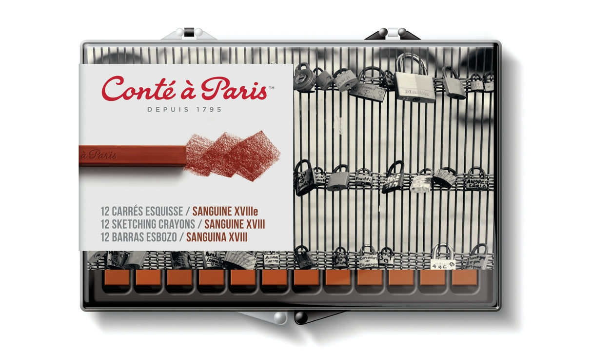 Conte A Paris Carre Crayon Sketch Sanguine XVIII 12 Set