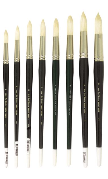 105R Art Basics Hog Bristle Round Brushes