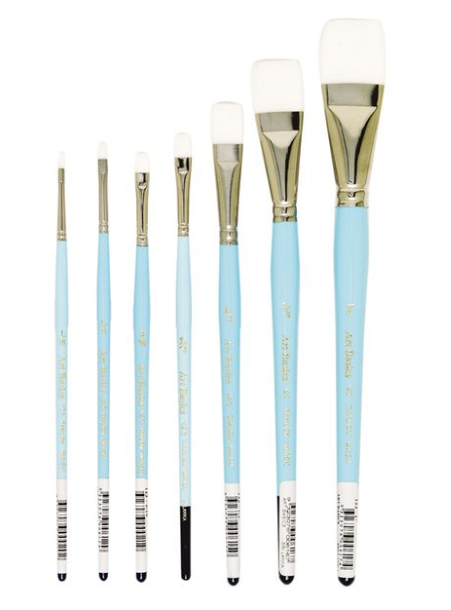 123F Art Basics Taklon Short Flat Brushes
