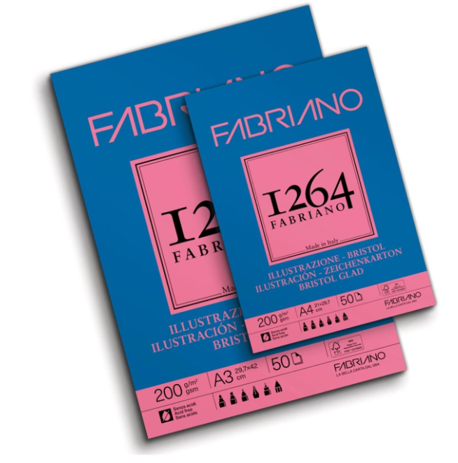 Fabriano 1264 Bristol Pad 200gsm A3 50 Sheets