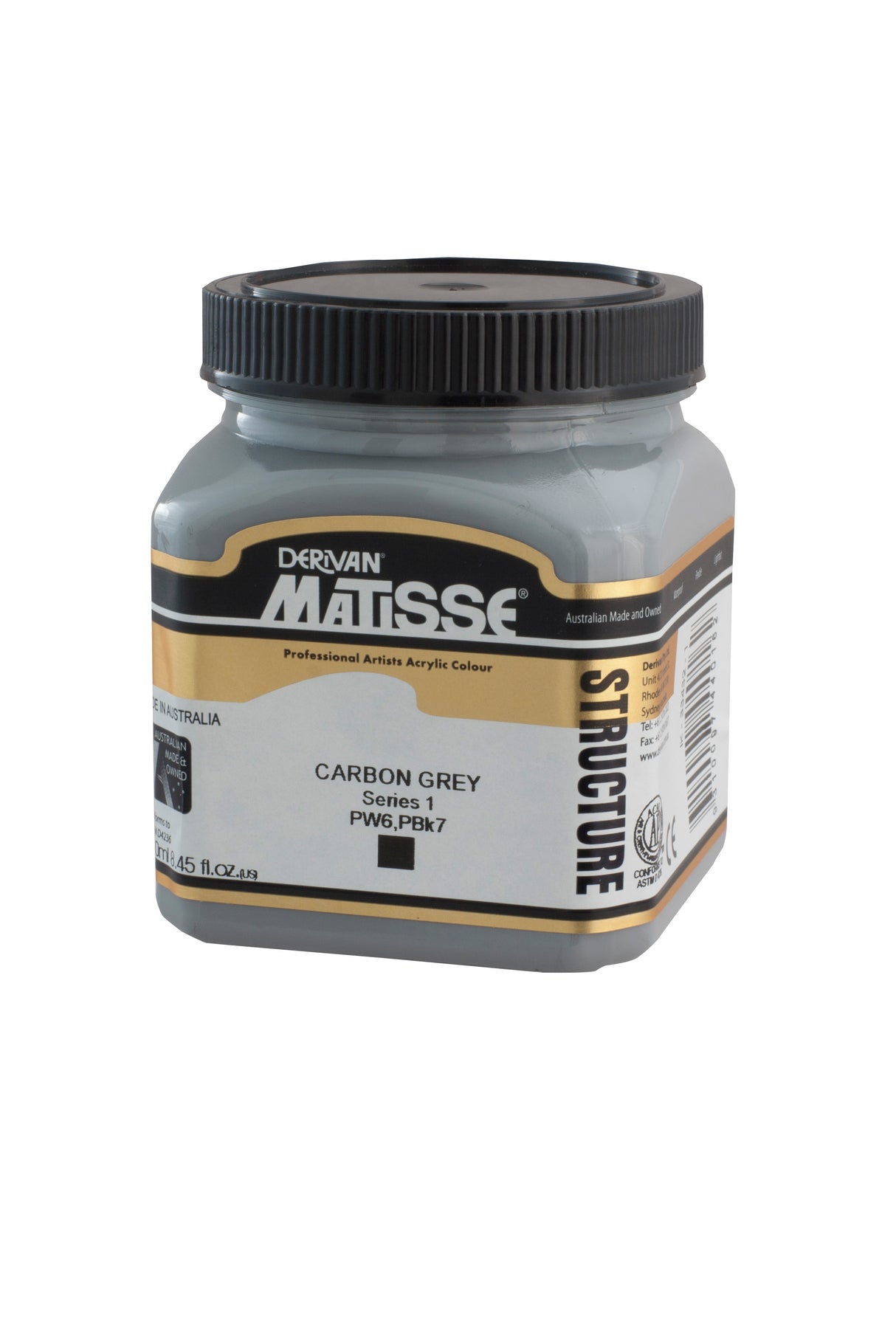 Matisse Structure Acrylic Paint 250ml Tube - Color - CARBON GREY SERIES 1