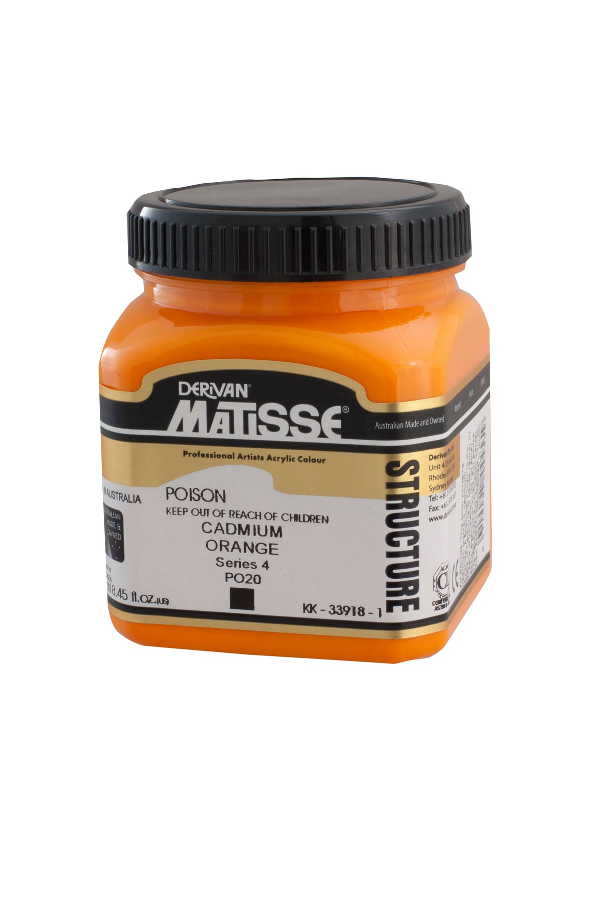 Matisse Structure Acrylic Paint 250ml Tube - Color - CADMIUM ORANGE SERIES 4