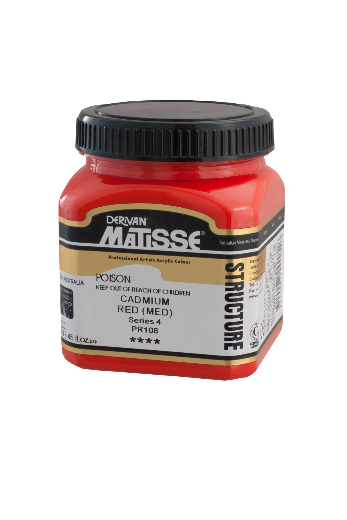 Matisse Structure Acrylic Paint 250ml Tube - Color - CADMIUM RED MEDIUM SERIES 4