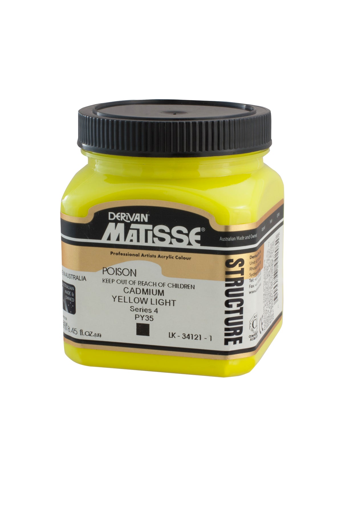 Matisse Structure Acrylic Paint 250ml Tube - Color - CADMIUM YELLOW LIGHT SERIES 4