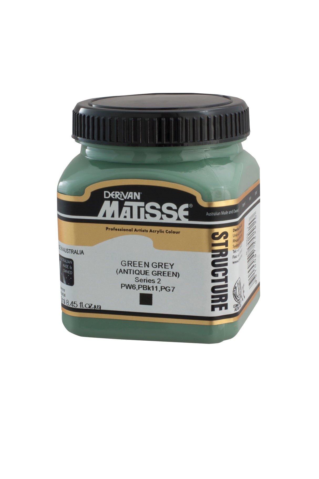 Matisse Structure Acrylic Paint 250ml Tube - Color - GREEN GREY (ANTIQUE GREEN) SERIES 2