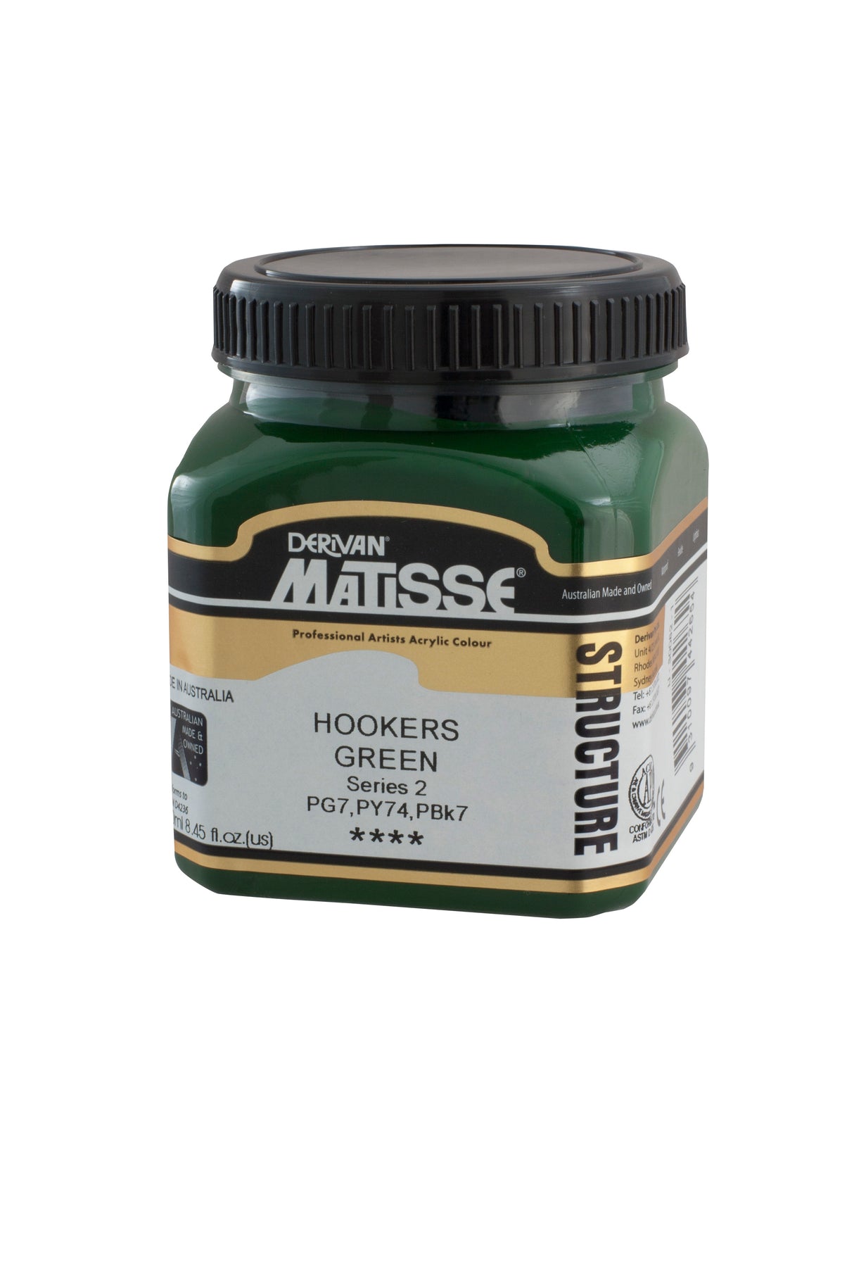 Matisse Structure Acrylic Paint 250ml Tube - Color - HOOKER'S GREEN SERIES 2