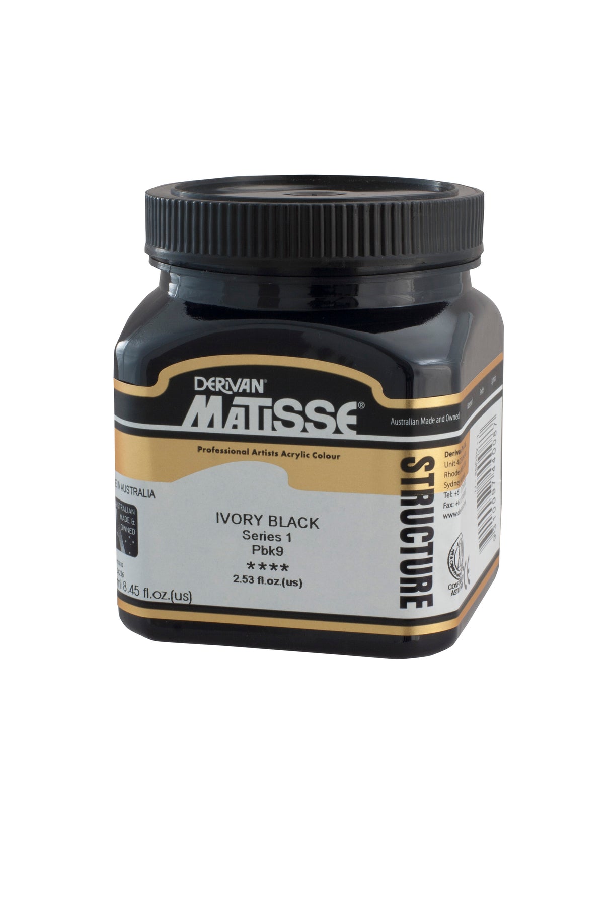 Matisse Structure Acrylic Paint 250ml Tube - Color - IVORY BLACK SERIES 1