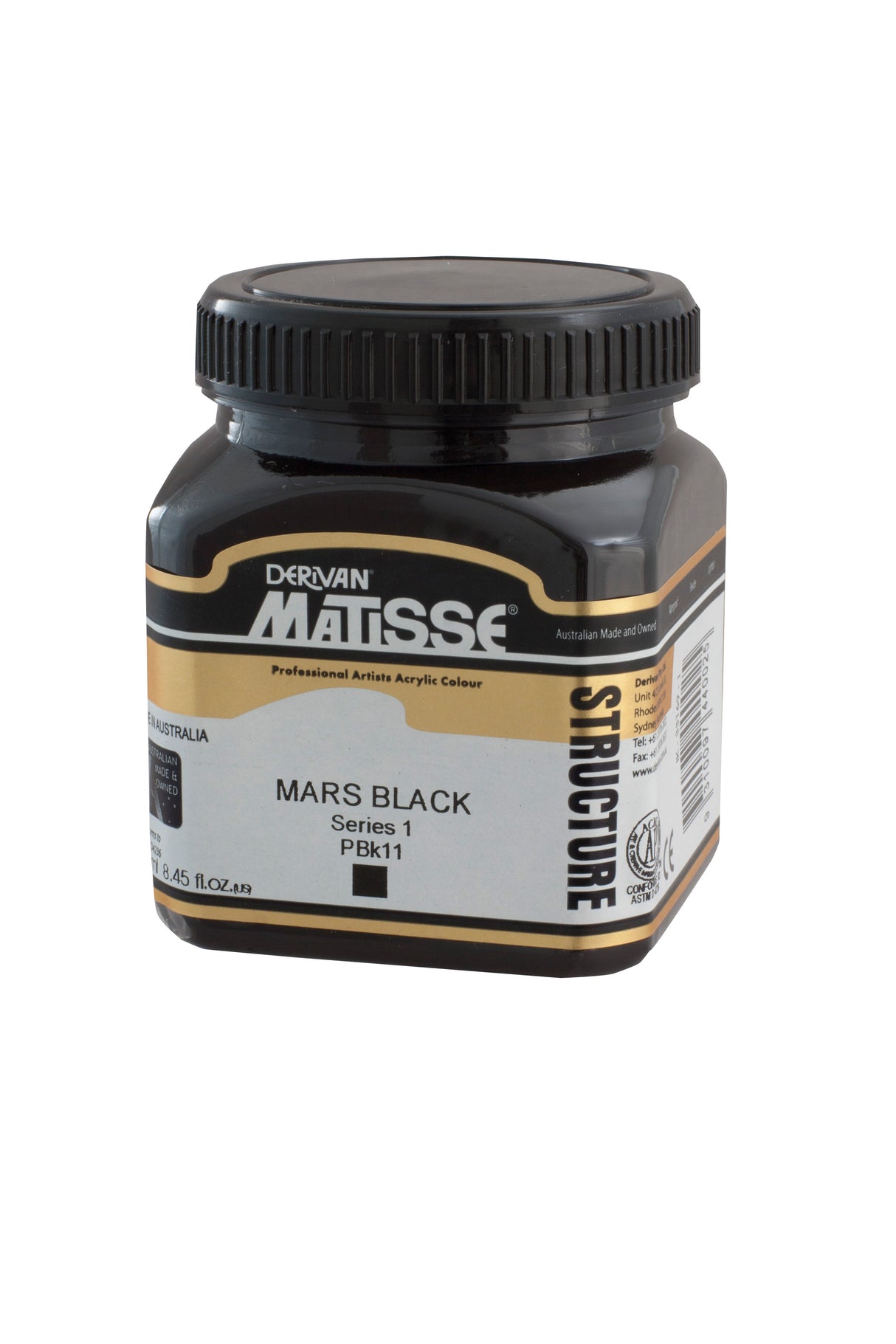 Matisse Structure Acrylic Paint 250ml Tube - Color - MARS BLACK SERIES 1