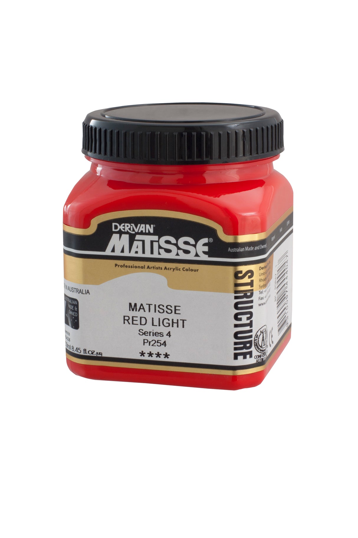 Matisse Structure Acrylic Paint 250ml Tube - Color - MATISSE RED LIGHT SERIES 4
