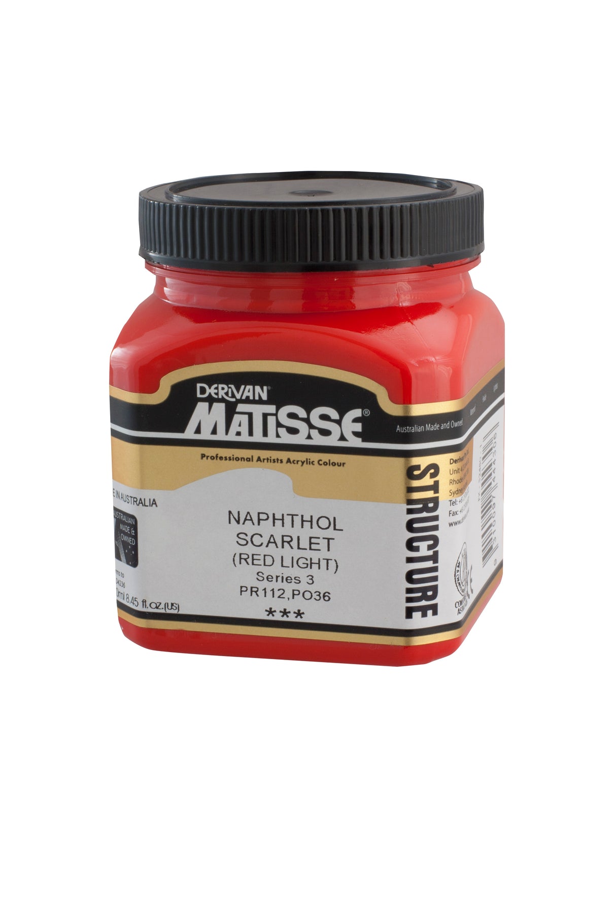 Matisse Structure Acrylic Paint 250ml Tube - Color - NAPTHOL SCARLET (RED LIGHT) SERIES 3