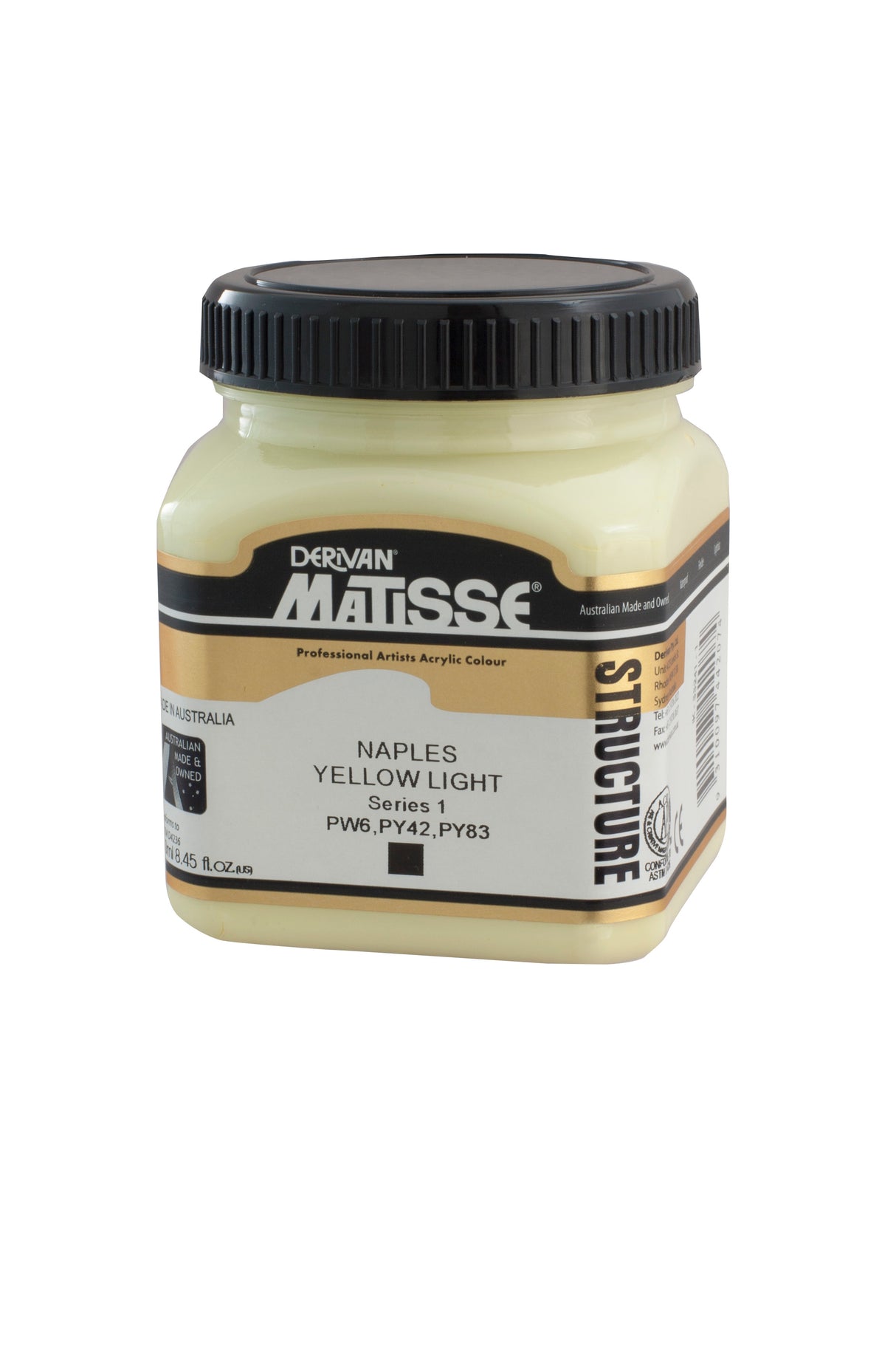 Matisse Structure Acrylic Paint 250ml Tube - Color - NAPLES YELLOW LIGHT SERIES 1
