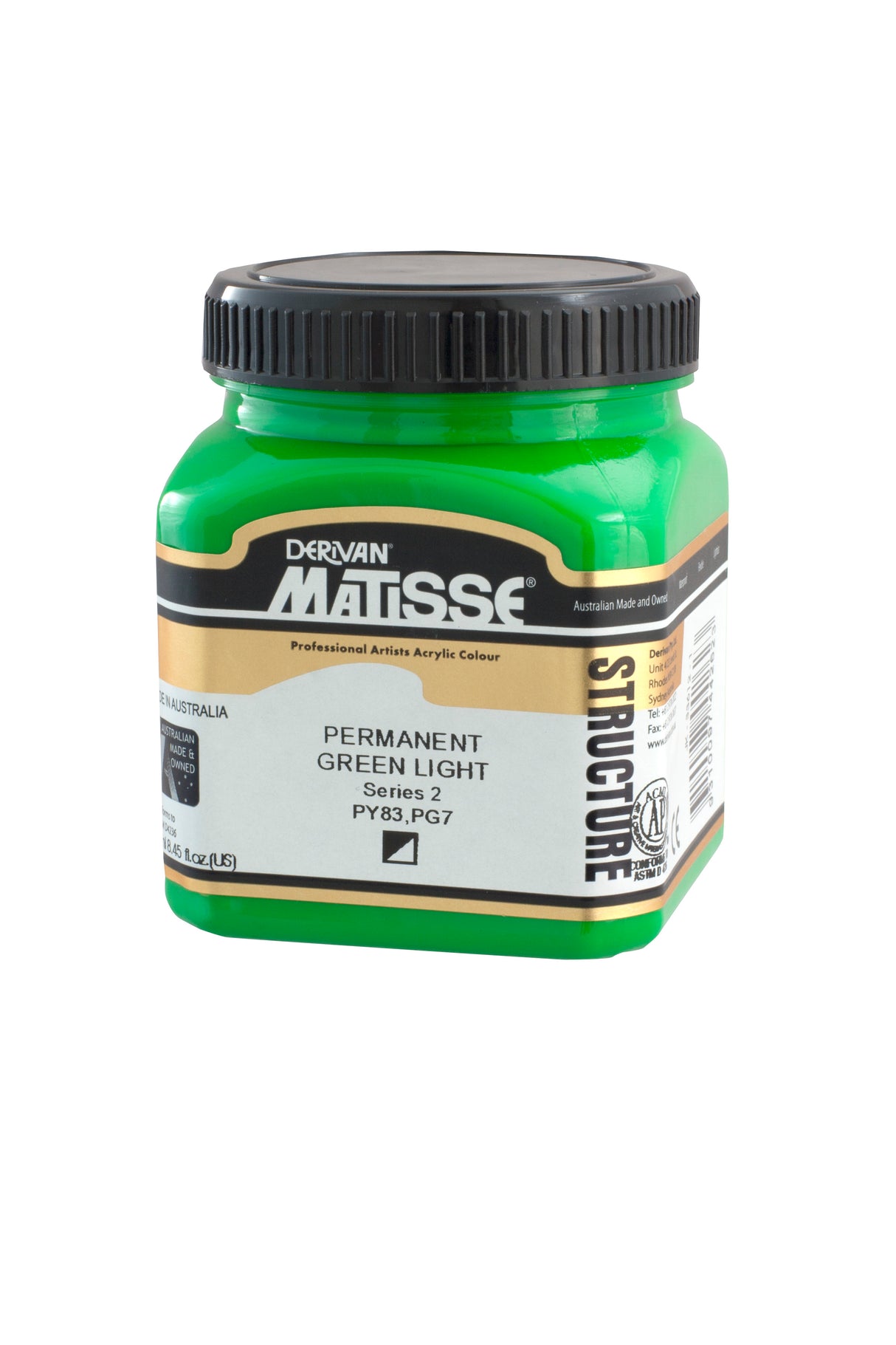 Matisse Structure Acrylic Paint 250ml Tube - Color - PERMANENT GREEN LIGHT SERIES 2