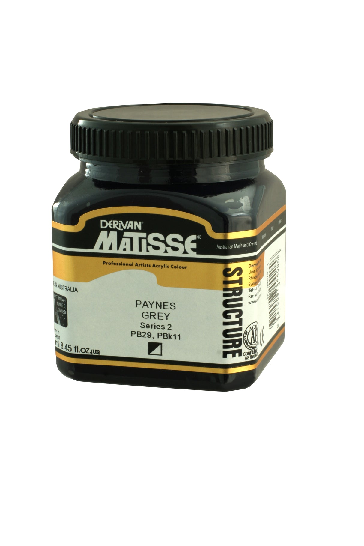 Matisse Structure Acrylic Paint 250ml Tube - Color - PAYNE'S GREY SERIES 2