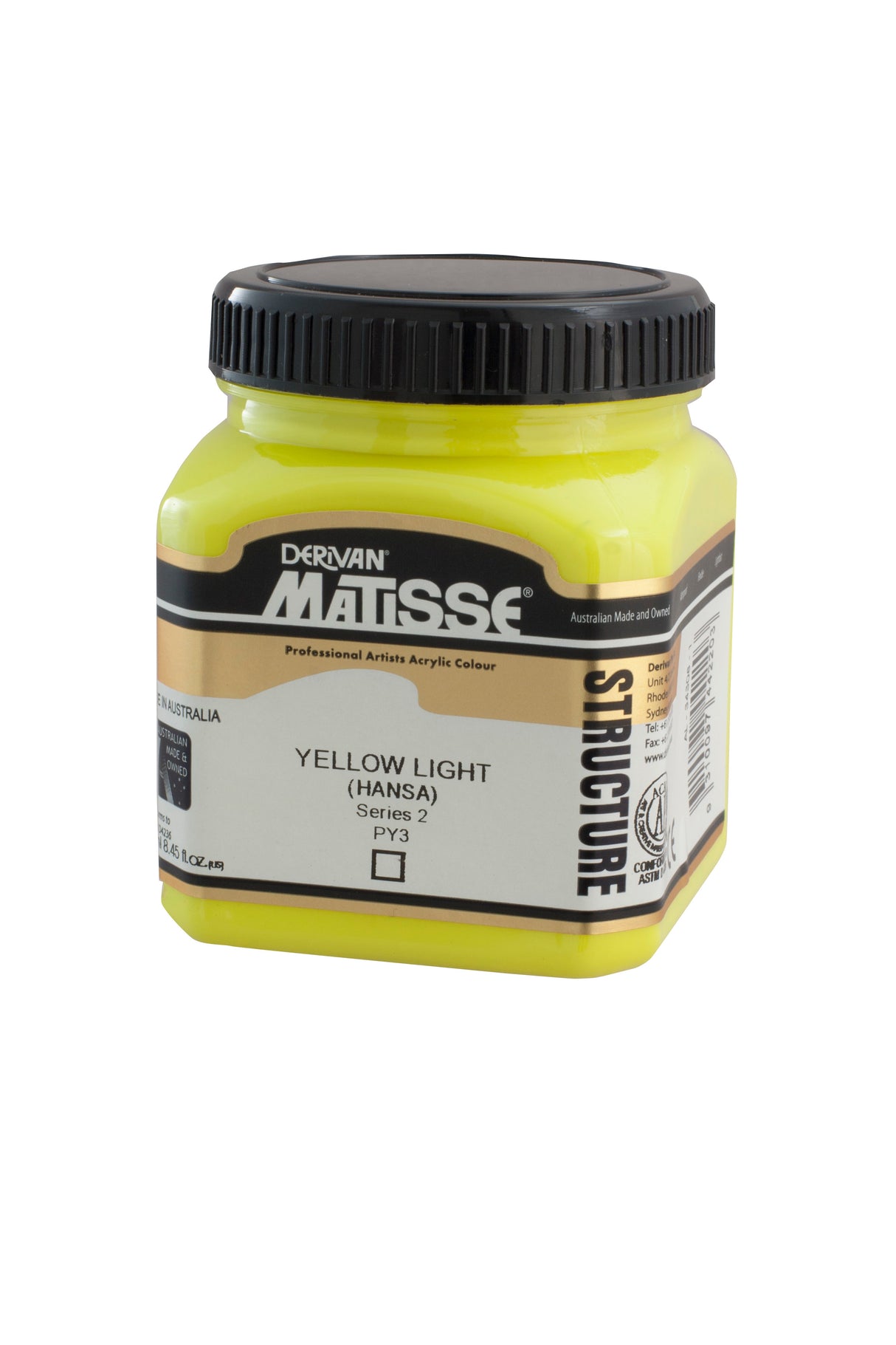 Matisse Structure Acrylic Paint 250ml Tube - Color - YELLOW LIGHT HANSA SERIES 2