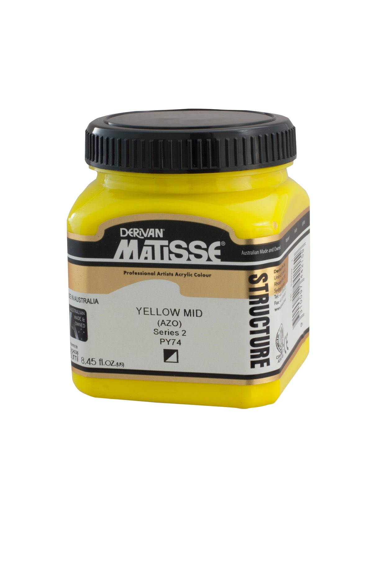 Matisse Structure Acrylic Paint 250ml Tube - Color - YELLOW MID AZO SERIES 2