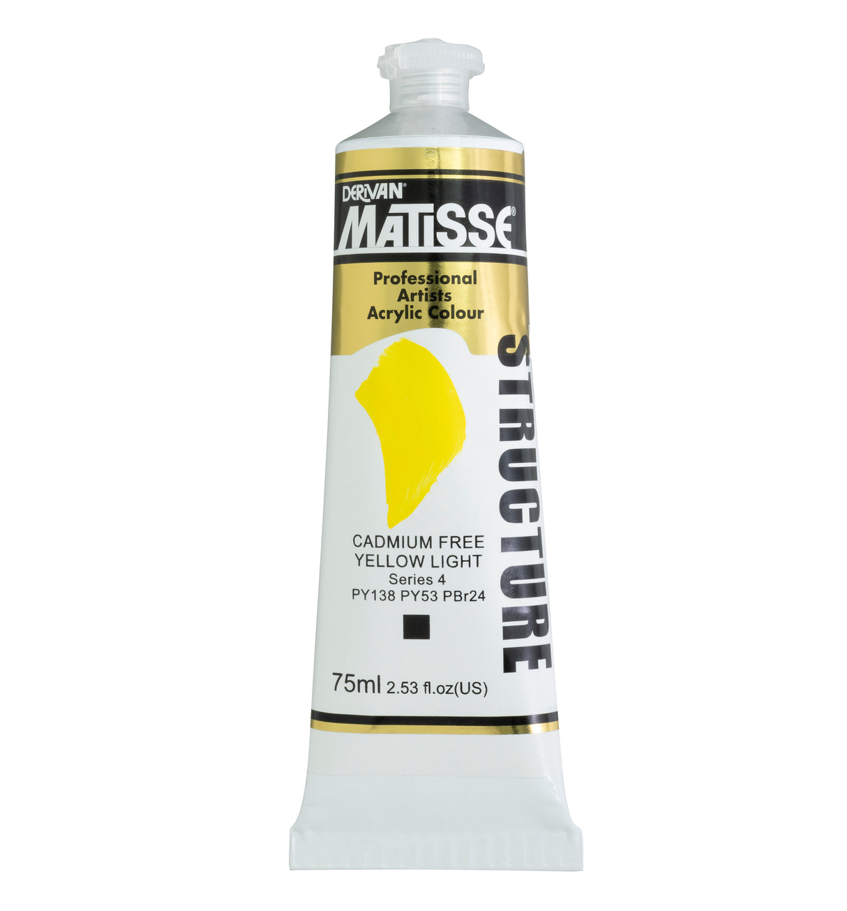 Matisse Structure Acrylic Paint 75ml Tube - Color - CADMIUM FREE YELLOW LIGHT SERIES 4