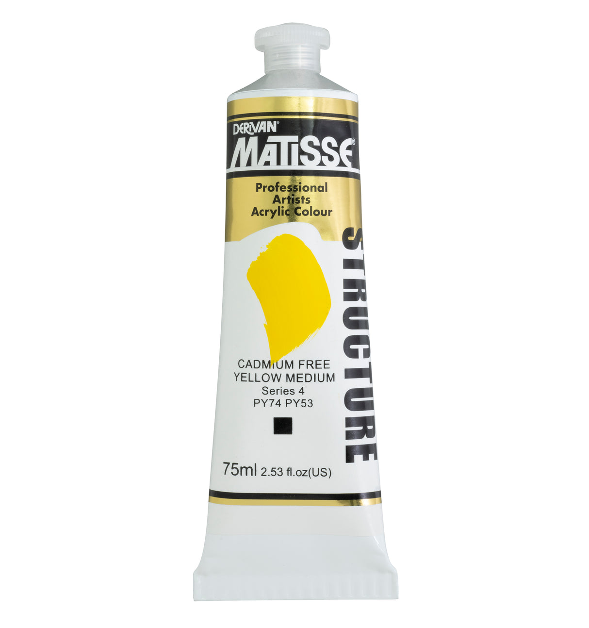 Matisse Structure Acrylic Paint 75ml Tube - Color - CADMIUM FREE YELLOW MEDIUM SERIES 4