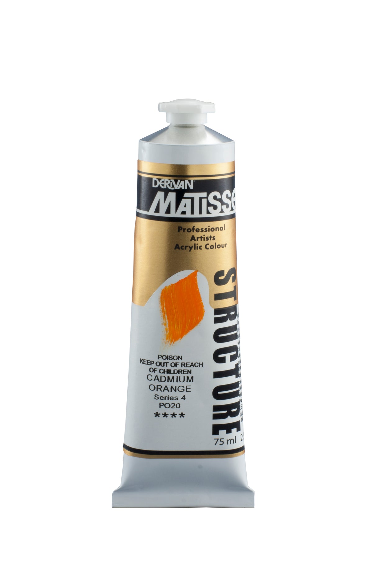 Matisse Structure Acrylic Paint 75ml Tube - Color - CADMIUM ORANGE SERIES 4