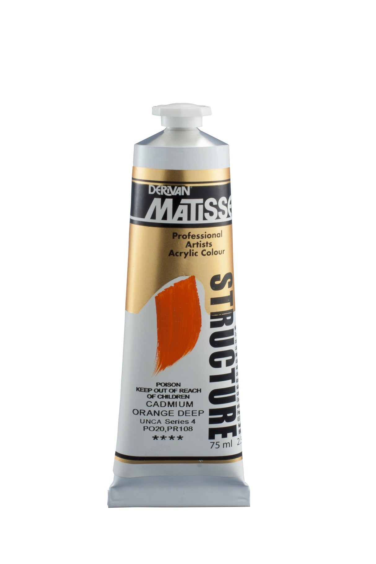 Matisse Structure Acrylic Paint 75ml Tube - Color - CADMIUM ORANGE DEEP SERIES 4