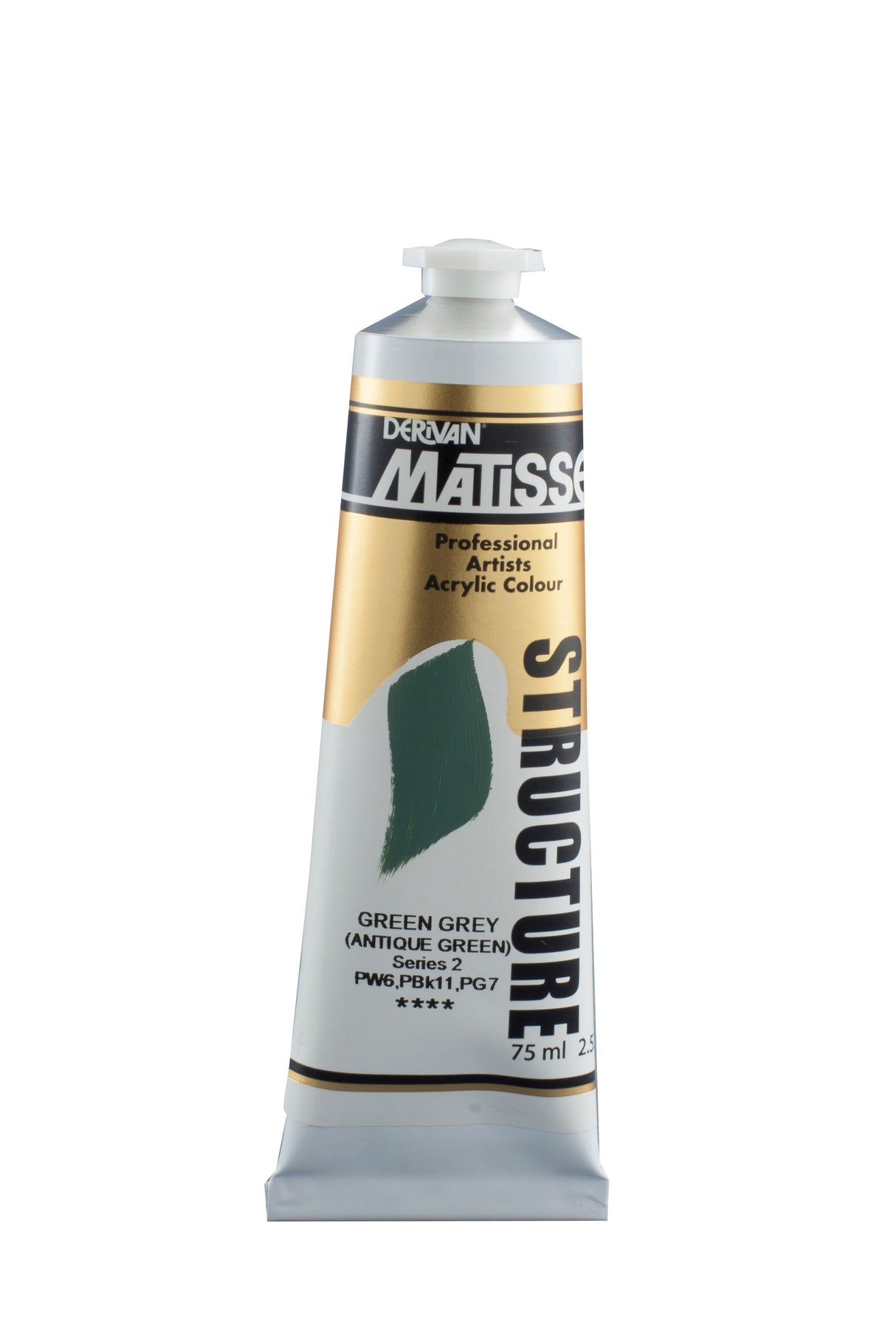 Matisse Structure Acrylic Paint 75ml Tube - Color - GREEN GREY (ANTIQUE GREEN) SERIES 2
