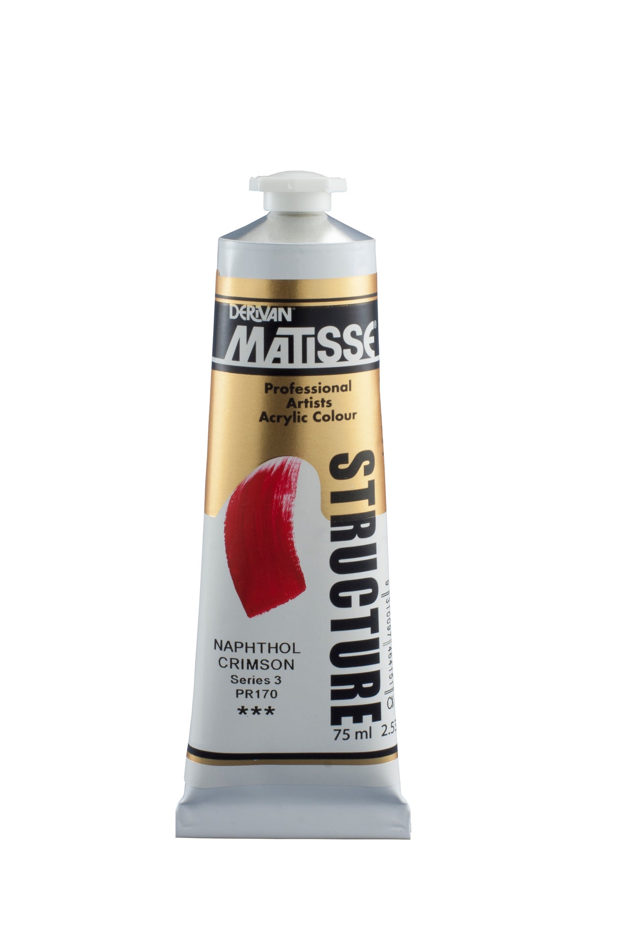 Matisse Structure Acrylic Paint 75ml Tube - Color - NAPTHOL CRIMSON SERIES 3