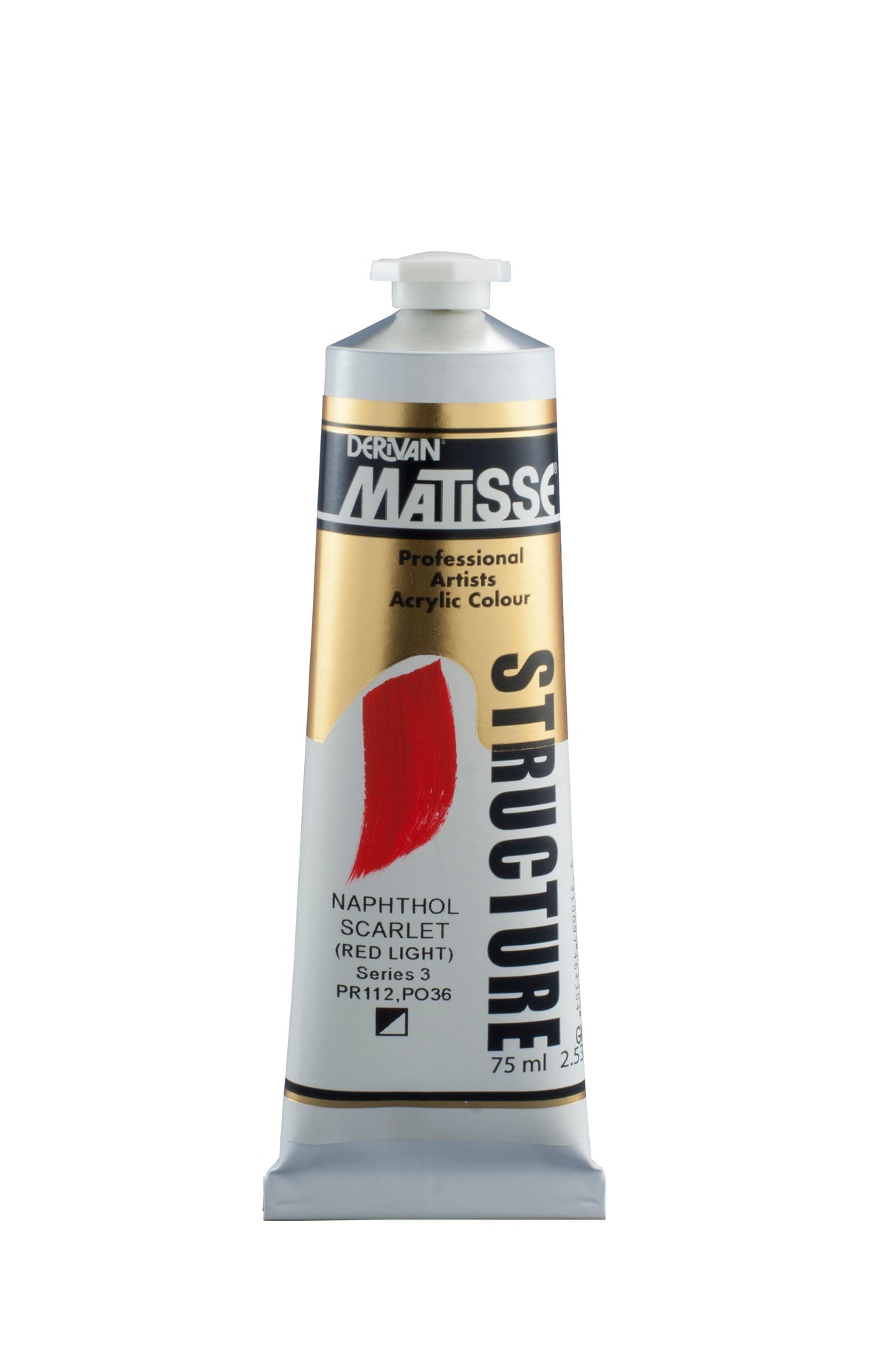 Matisse Structure Acrylic Paint 75ml Tube - Color - NAPTHOL SCARLET (RED LIGHT) SERIES 3