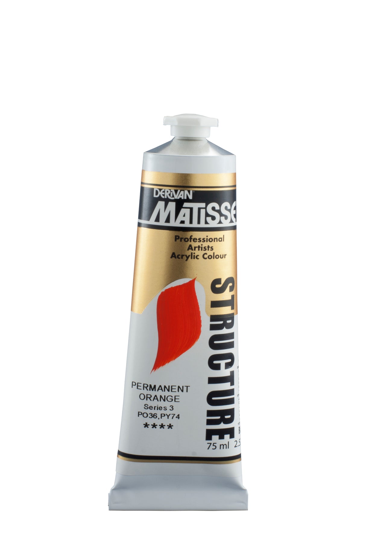 Matisse Structure Acrylic Paint 75ml Tube - Color - PERMANENT ORANGE SERIES 3