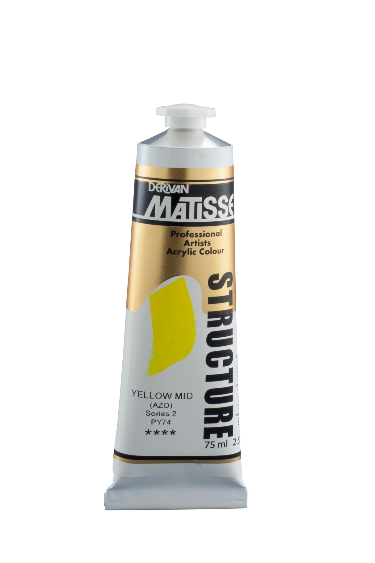 Matisse Structure Acrylic Paint 75ml Tube - Color - YELLOW MID AZO SERIES 2