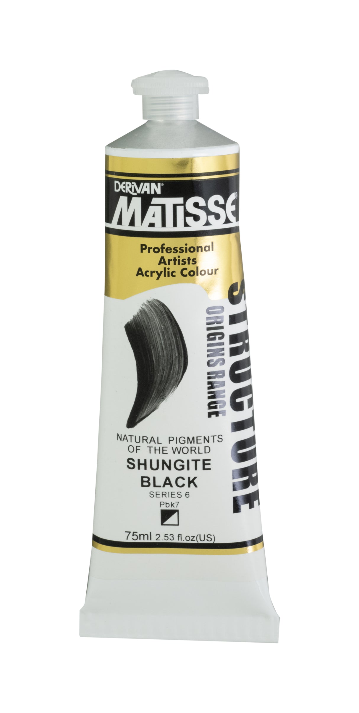 Matisse Structure Acrylic Paint 75ml Tube - Color - SHUNGITE BLACK SERIES 6