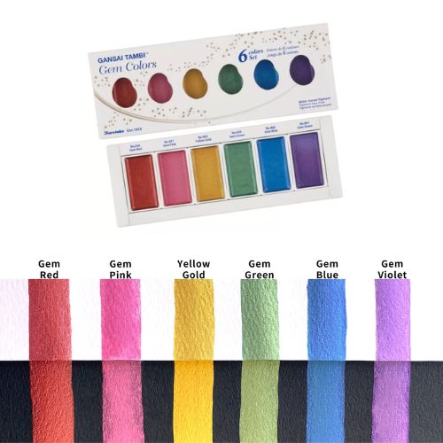 Kuretake Gansai Tambi Gem 6 Pan Watercolour Set