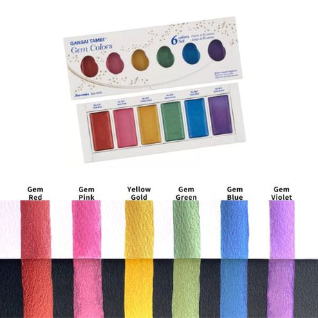Kuretake Gansai Tambi Gem 6 Pan Watercolour Set