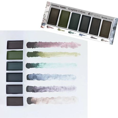 Kuretake Gansai Tambi Graphite 6 Pan Watercolour Set