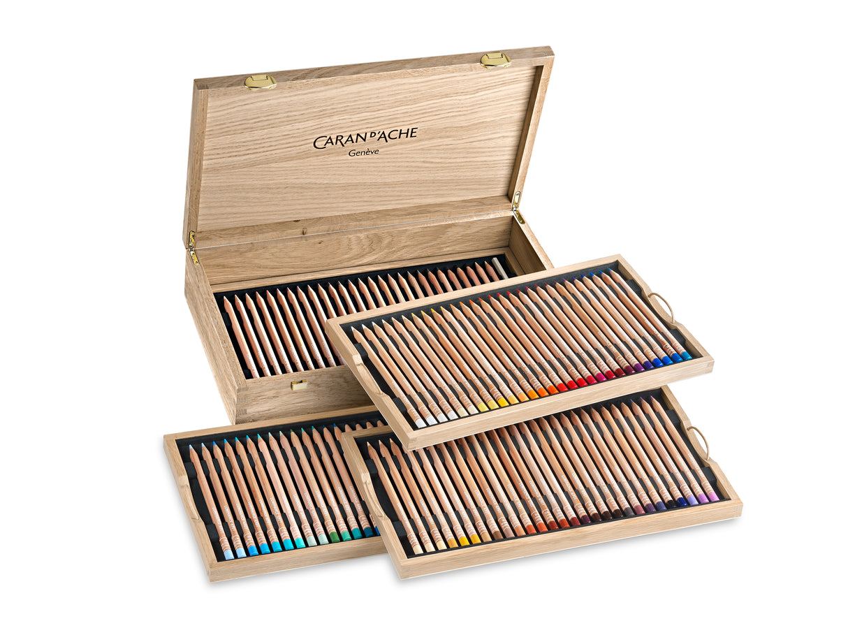 Caran d'Ache Luminance Wooden Box Set of  100+ Pencils (6901-900)