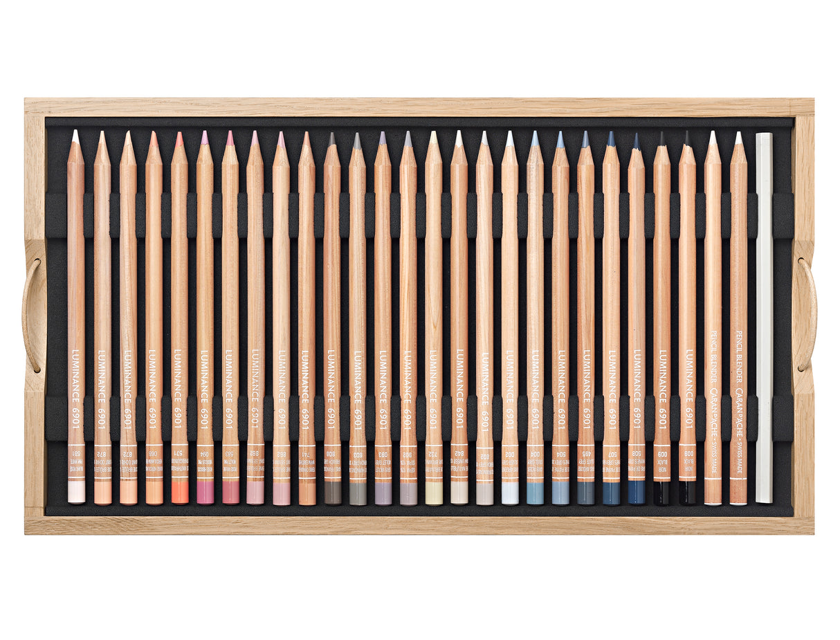 Caran d'Ache Luminance Wooden Box Set of  100+ Pencils (6901-900)