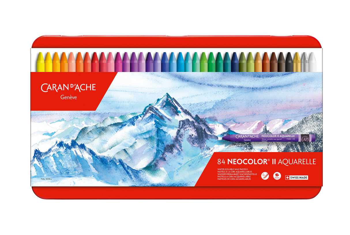 Caran d'Ache Neocolor II Water-Soluble Wax Pastel Tin 84