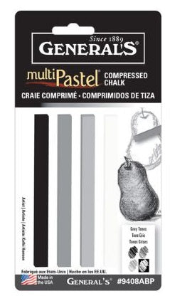 General's Compressed Pastel Chalk Sticks - Grey Tones Set 4