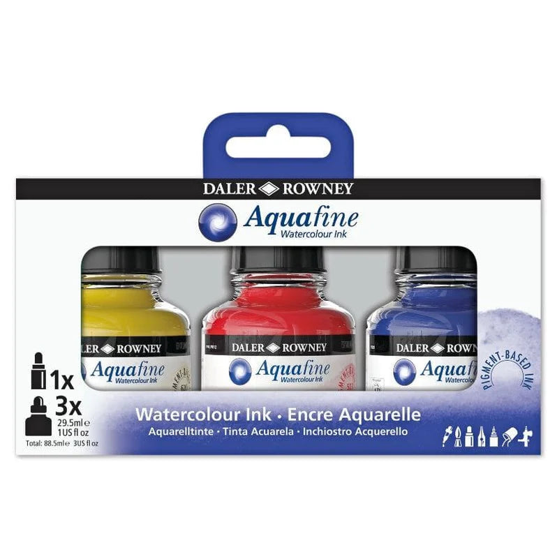 Daler Rowney Aquafine Watercolour Ink Set of 3