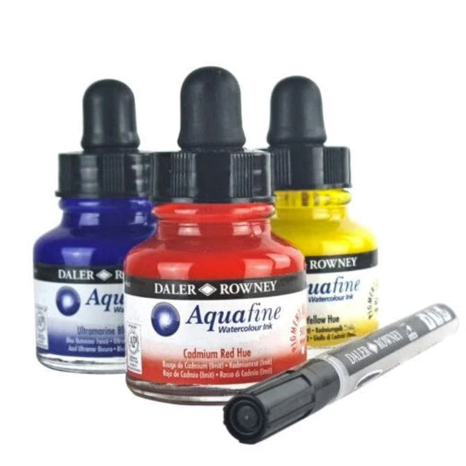 Daler Rowney Aquafine Watercolour Ink Set of 3