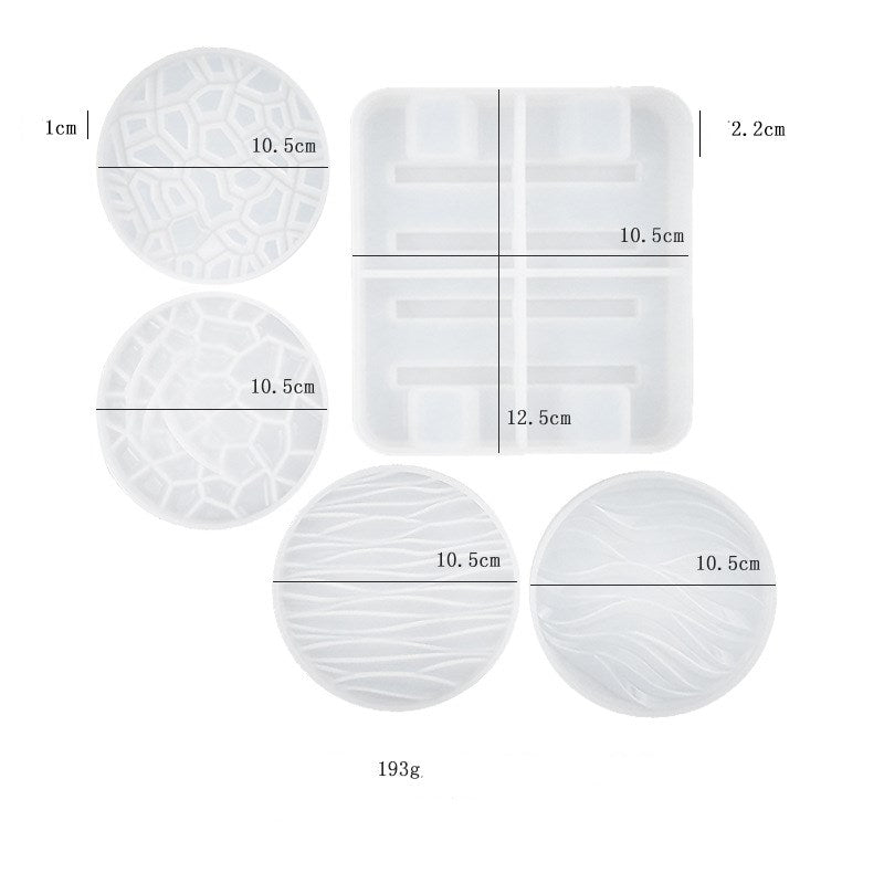 MAD Assorted Coasters with Holder Mold #132