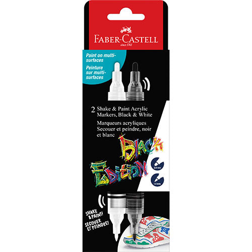Faber-Castell Black Edition Acrylic Marker 2pc Black & White Set