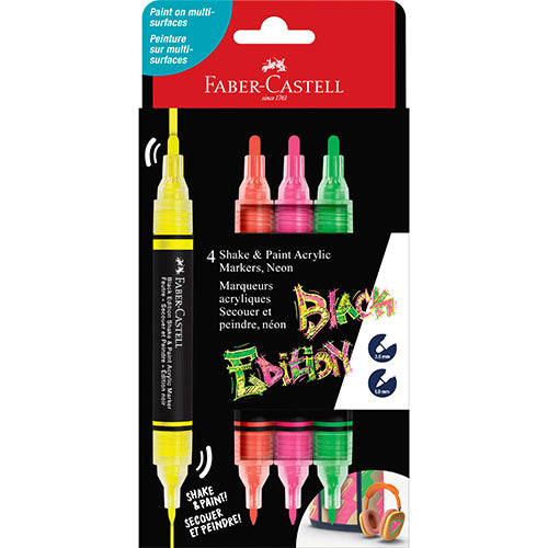Faber-Castell Black Edition Acrylic Marker 4pc Neon Set