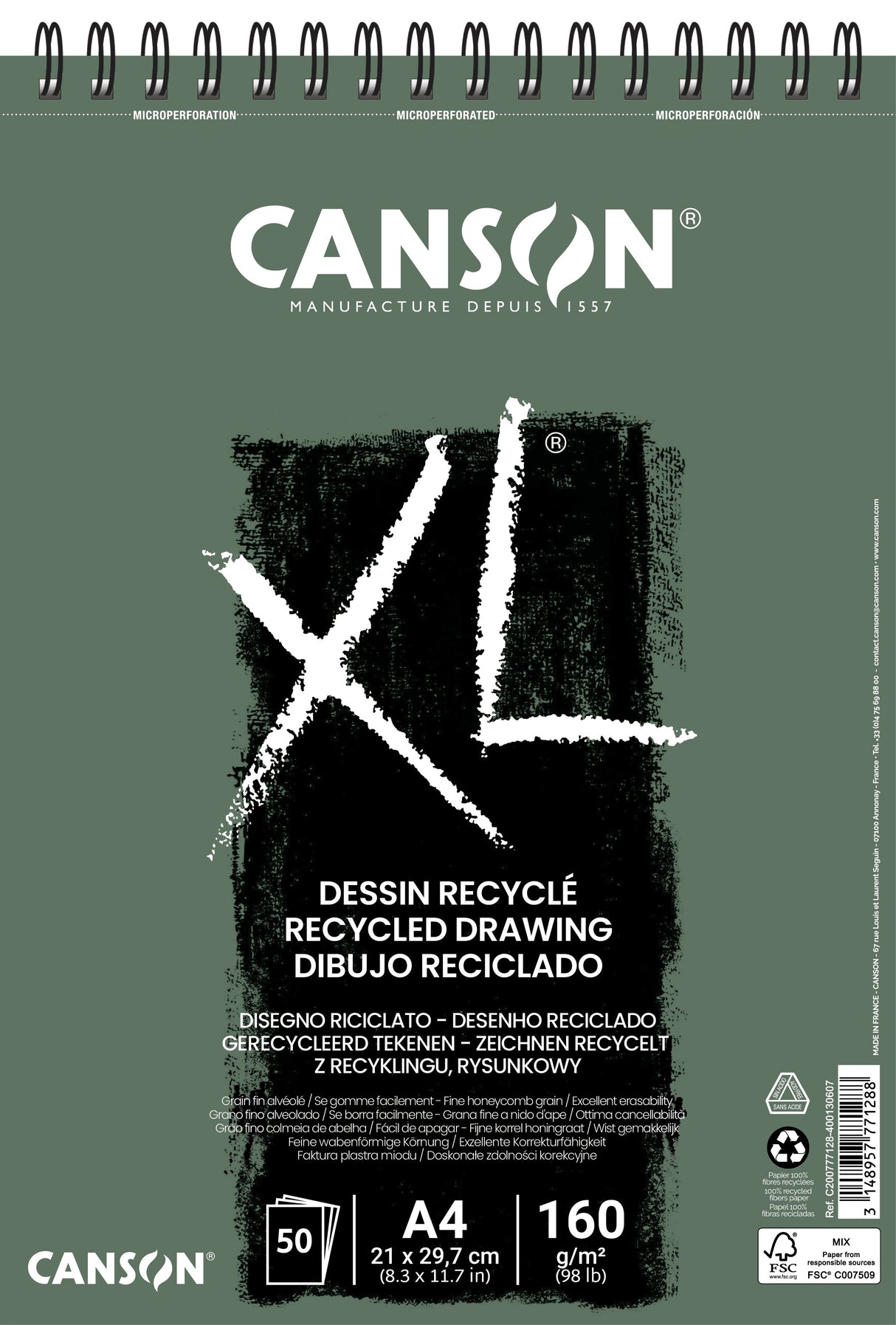 Canson XL® Drawing Recycled 160gsm