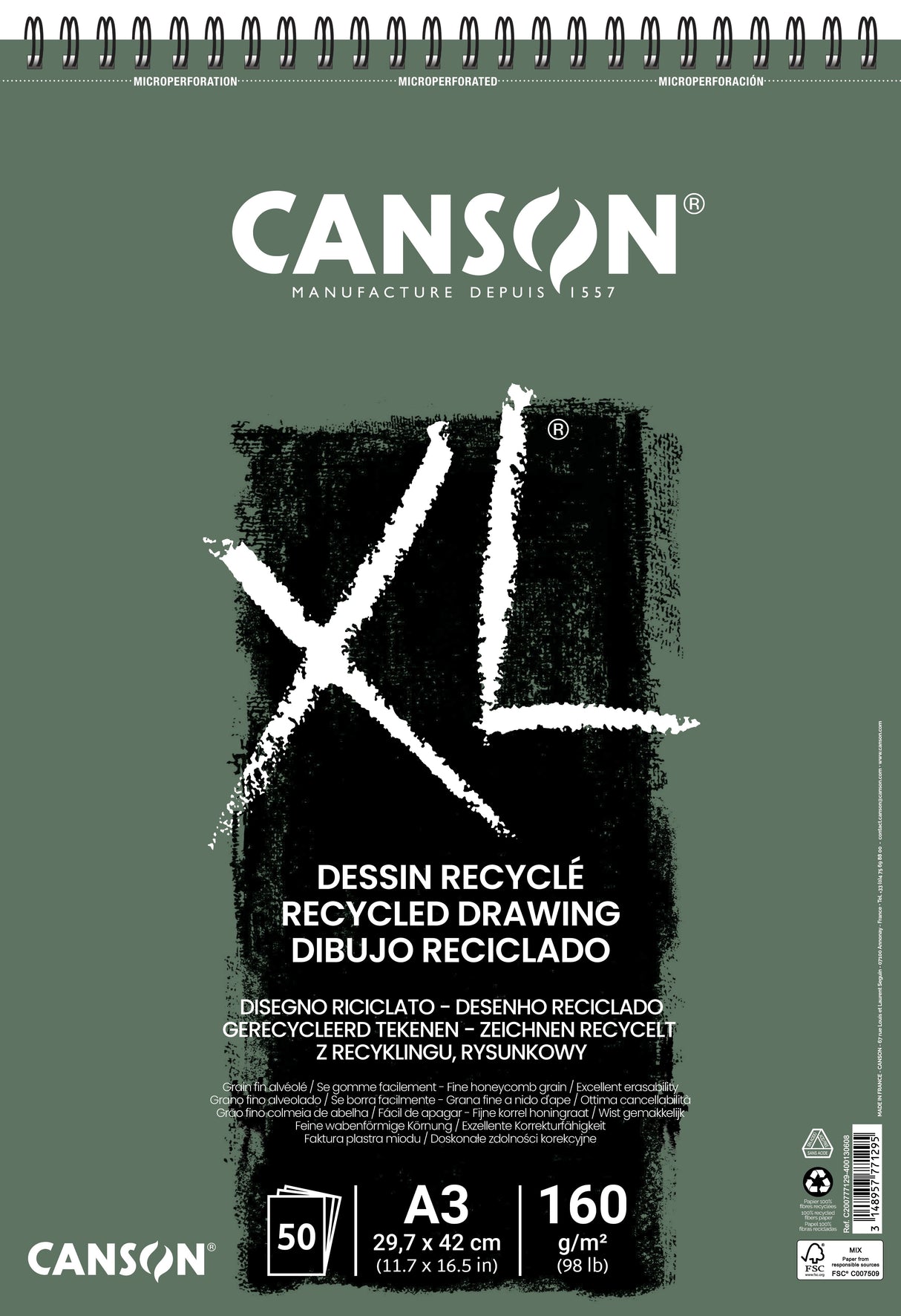 Canson XL® Drawing Recycled 160gsm