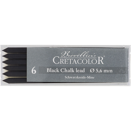 Cretacolor Black Chalk Lead 5.6mm 6pk