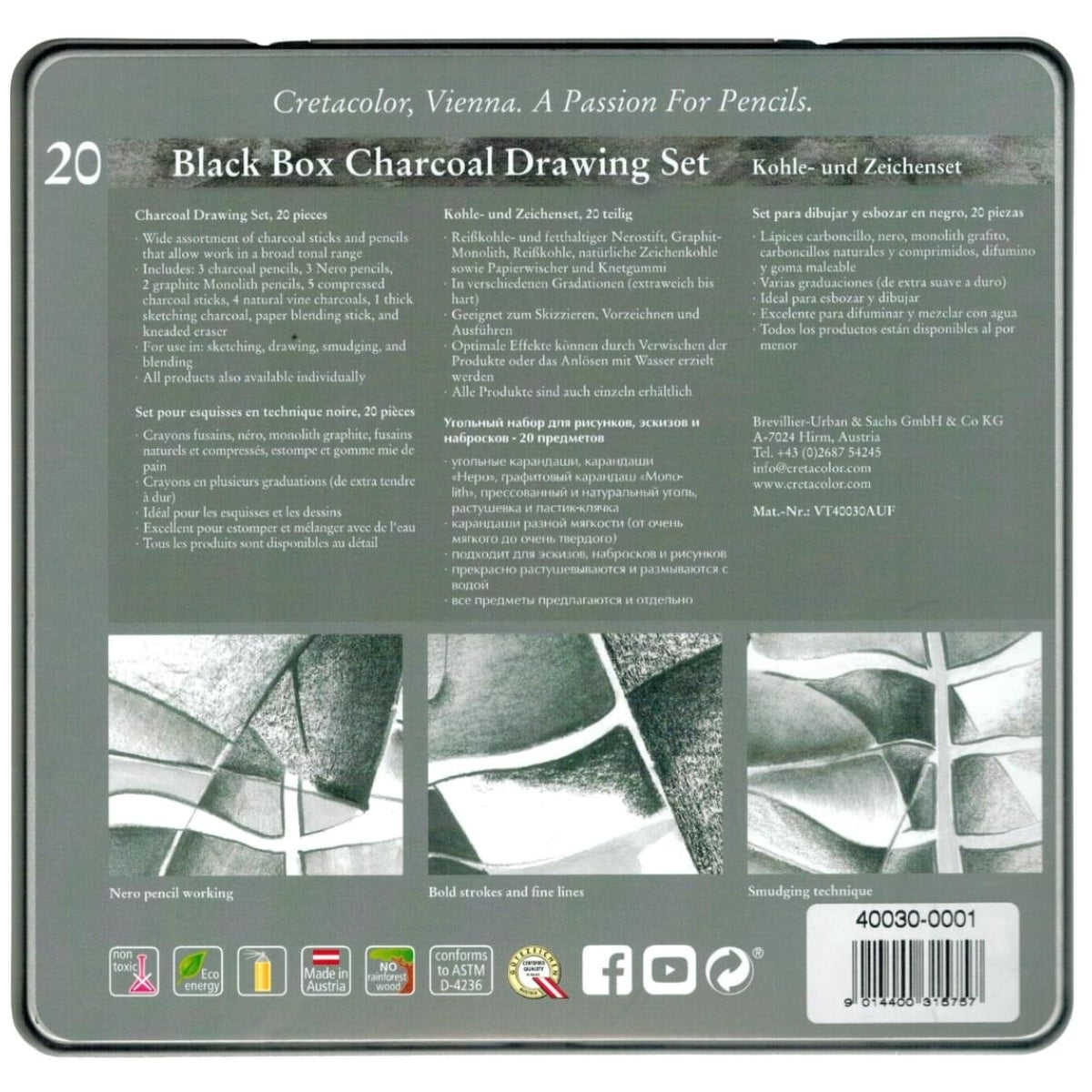 Cretacolor Opera House Black Box Drawing Set 20pc