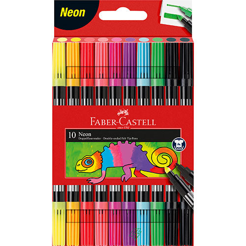 Double-ended Felt Tip Pen Neon Set of 10
